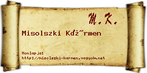 Misolszki Kármen névjegykártya